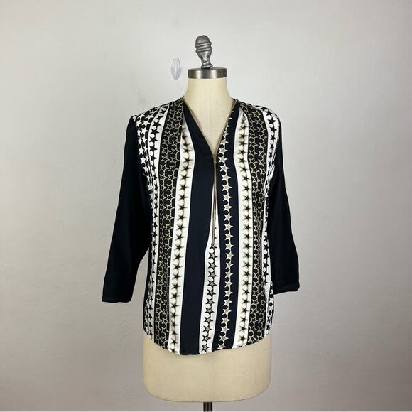 Sandro Star Zipper Printed Blouse - Picture 1 of 6